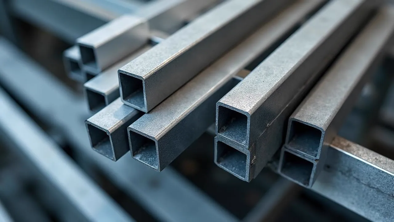 Estrutura de metalon galvanizado montada em área externa